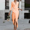 Robe midi élégante à enrouler orange - pour vos occasions spéciales