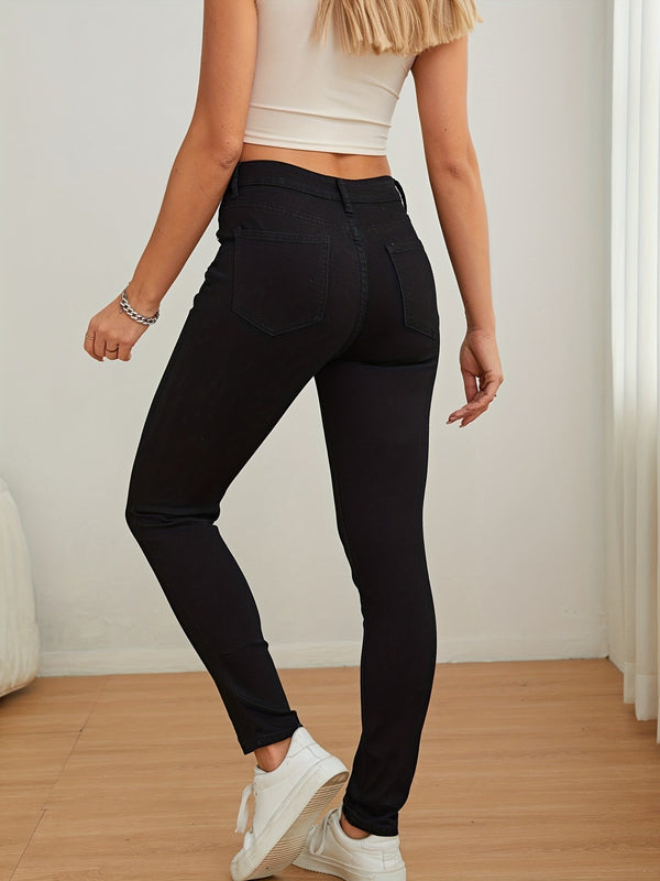Jean skinny noir - pantalon en denim taille haute pour femmes