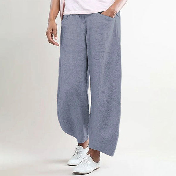 Pantalons amples pour femmes - lin doux pour un look décontracté