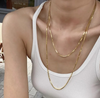 Collier u-shaped en acier titane chic - chaîne dorée superposée pour femmes