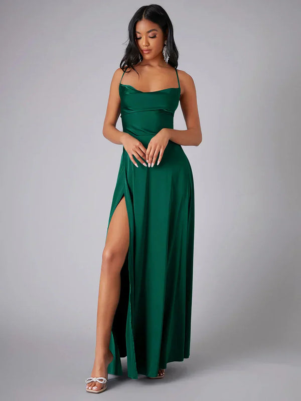 Robe maxi - robe de soirée raffinée avec dos croisé