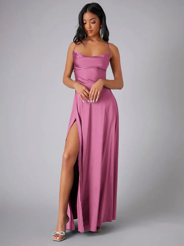 Robe maxi - robe de soirée raffinée avec dos croisé