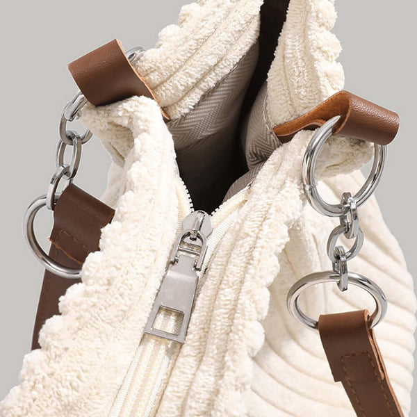 Sac fourre-tout en ribbed pour femmes - sac élégant avec bandoulière ajustable pour un style quotidien chic