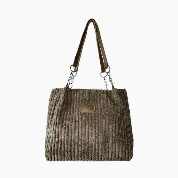 Sac fourre-tout en ribbed pour femmes - sac élégant avec bandoulière ajustable pour un style quotidien chic