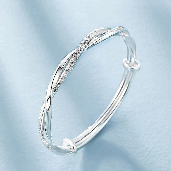 Bracelet jonc en argent torsadé pour femmes - accessory léger et élégant pour le quotidien et les soirées