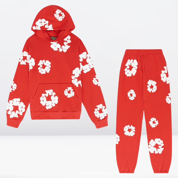 Ensemble de 2 pièces femmes - sweat à capuche et pantalon à motifs floraux