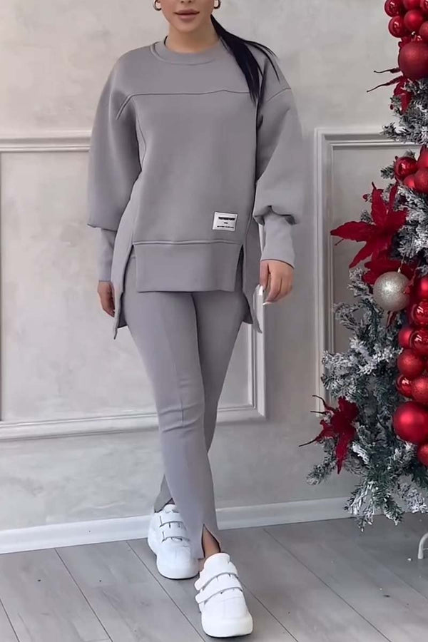 Ensemble femme surdimensionné de sweatshirt et leggings - tenue douce pour les journées décontractées