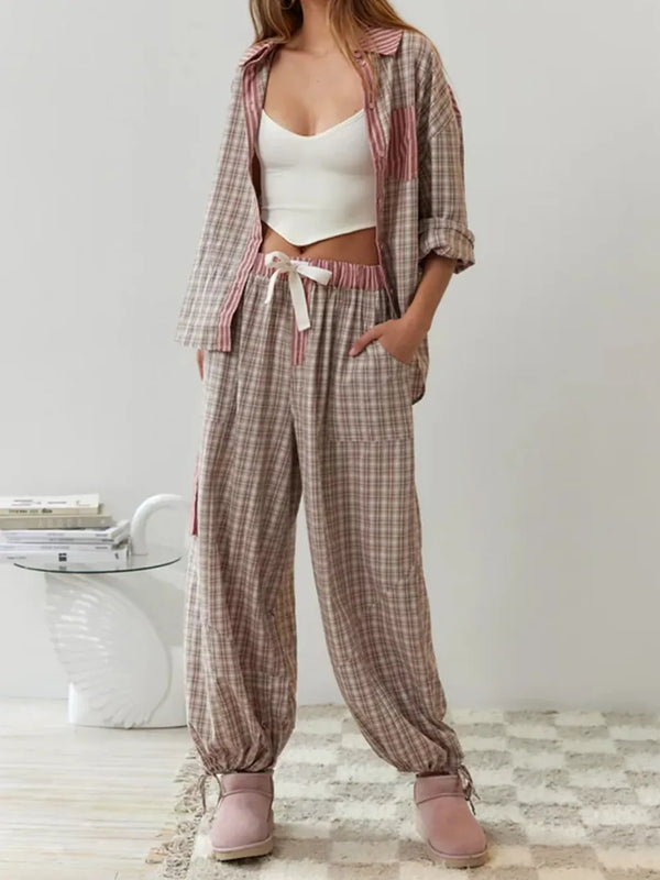 Ensemble de pyjamas féminin 2 pièces - tenue décontractée pour des soirées cozy