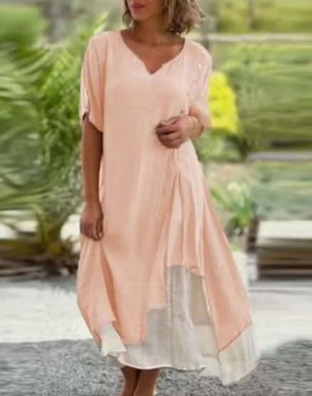 Robe midi légère d'été pour femmes - coupe décontractée, style polyvalent pour les occasions casual et élégantes