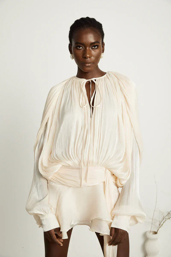 Robe de soirée femme avec manches ballons - silhouette fluide pour les occasions spéciales