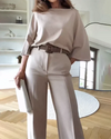 Pantalons en lin beige ample pour femmes - un style polyvalent et chic