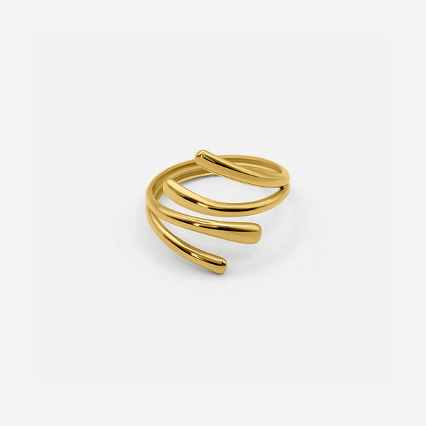 Bague en or pour femme au design élégant en triple spirale - pièce contemporaine pour les dames
