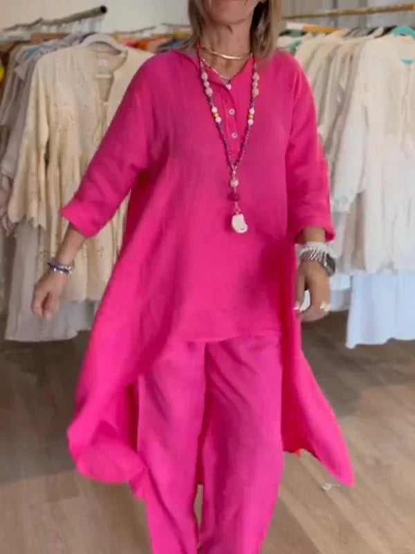 Tunique femme en lin mélangé légère - élégante vie quotidienne avec détails chic