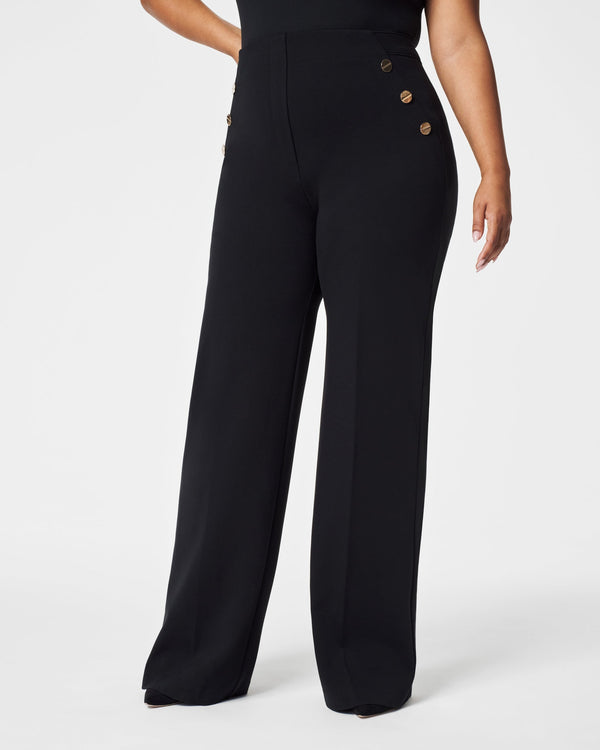 Pantalons à taille haute et jambes larges en tissu doux - ajustement polyvalent pour tenue décontractée ou de bureau