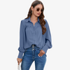Blouse en chiffon pour femmes - élégance intemporelle à manches longues pour le bureau - haut léger pour dames