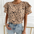 Blouse d'été décontractée pour femmes - top tendance beige à pois noirs pour des sorties élégantes - imprimé stylé