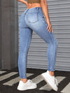 Jean skinny bleu - pantalons en denim extensible pour femmes