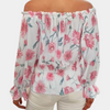 Blouse florale féminine élégante - top léger à épaules dénudées pour vos sorties estivales