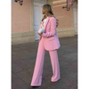 Ensemble tailleur femme 2 pièces - élégante tenue de bureau rose