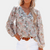 Blouse florale pour femmes - top élégante et décontractée à manches longues léger pour sorties estivales