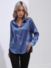 Blouse en satin pour femmes à manches longues - top chic et léger pour le bureau