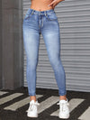 Jean skinny bleu - pantalons en denim extensible pour femmes