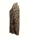 Robe chemise leopard chic pour femme - légère à manches longues, pour le quotidien
