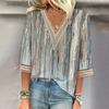 Blouse légère à col en v pour femme - tunique élégante pour des sorties décontractées