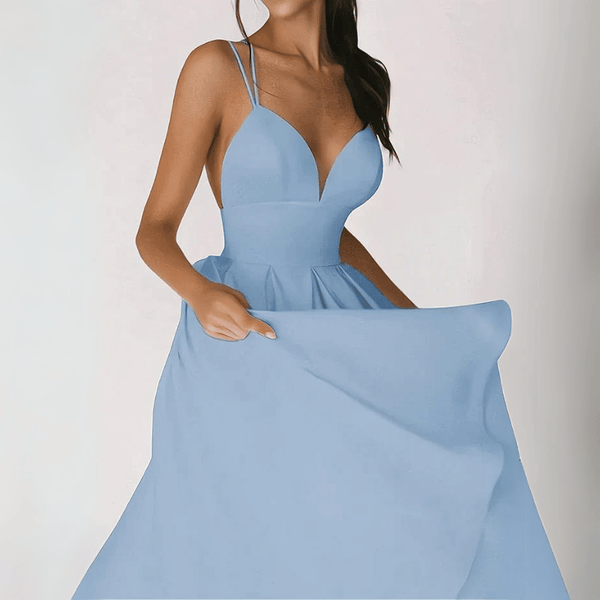 Robe midi décontractée femme avec dos nu - élégante pour vos soirées et événements