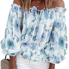 Blouse florale féminine élégante - top léger à épaules dénudées pour vos sorties estivales