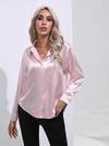 Blouse en satin pour femmes à manches longues - top chic et léger pour le bureau