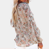 Blouse florale pour femmes - top élégante et décontractée à manches longues léger pour sorties estivales