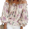 Blouse florale féminine élégante - top léger à épaules dénudées pour vos sorties estivales