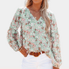 Blouse florale pour femmes - top élégante et décontractée à manches longues léger pour sorties estivales
