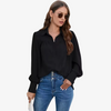 Blouse en chiffon pour femmes - élégance intemporelle à manches longues pour le bureau - haut léger pour dames