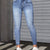 Jean skinny bleu - pantalons en denim extensible pour femmes