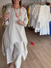 Tunique femme en lin mélangé légère - élégante vie quotidienne avec détails chic