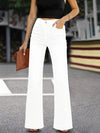 Jeans blancs évasés - pantalon denim chic pour femmes
