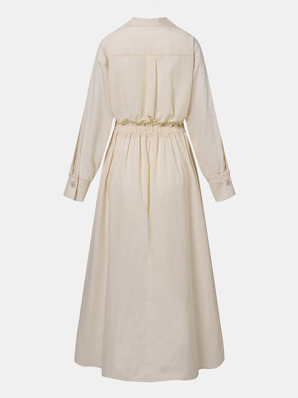 Robe chemise maxi - élégance et longévité avec ceinture