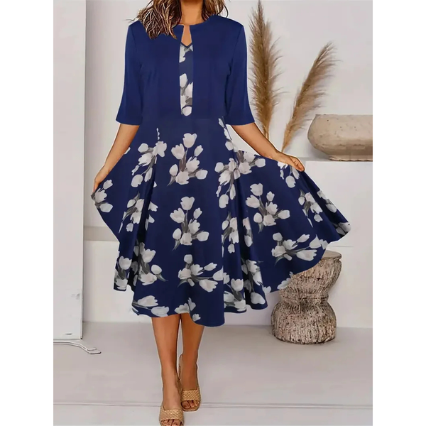 Robe midi fleurie 2 pièces et cardigan pour femme - une tenue décontractée élégante pour les dames stylées