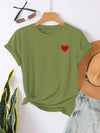 T-shirt casual féminin avec détail cœur - tee en coton doux pour le quotidien