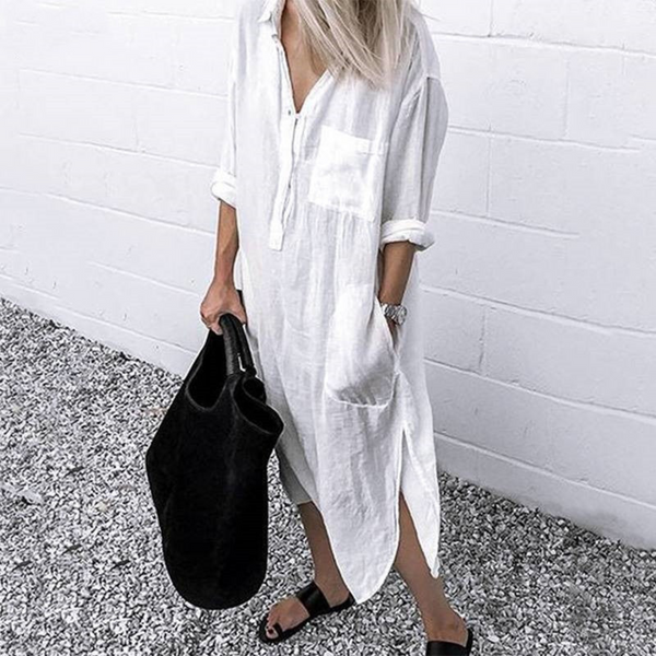 Robe d'été longue - chemise oversize tendance pour femmes