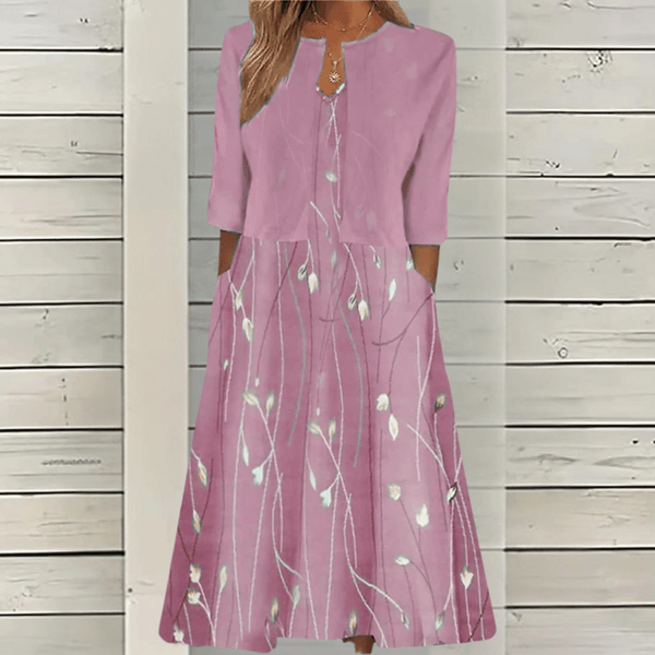 Ensemble floral midi femme 2 pièces avec cardigan - look chic et décontracté pour toutes les occasions