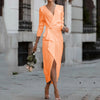 Robe midi élégante à enrouler orange - pour vos occasions spéciales