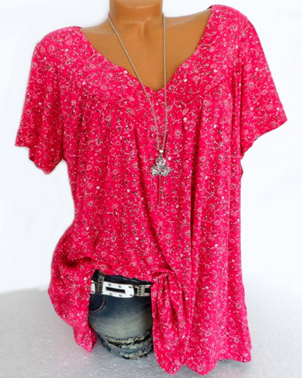 Blouse d'été décontractée à manches courtes - chic et confortable