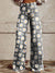 Pantalons larges à fleurs - bas en denim élégants pour femmes