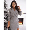 Robe blazer sur-mesure à double boutonnage - chic pour les dames