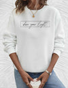 Sweat-shirt en coton avec citation inspirante pour femmes - pull à manches longues casual pour le quotidien