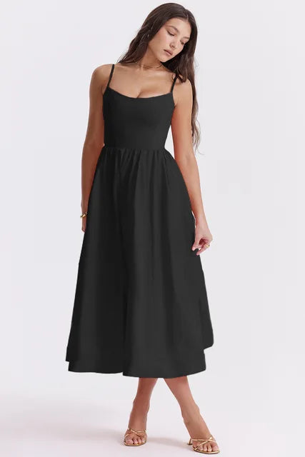Robe midi casual pour femmes en design léger - style intemporel pour vos événements estivaux