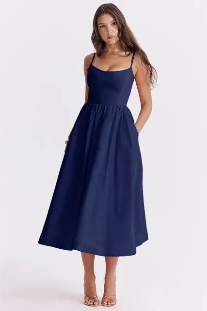 Robe midi casual pour femmes en design léger - style intemporel pour vos événements estivaux